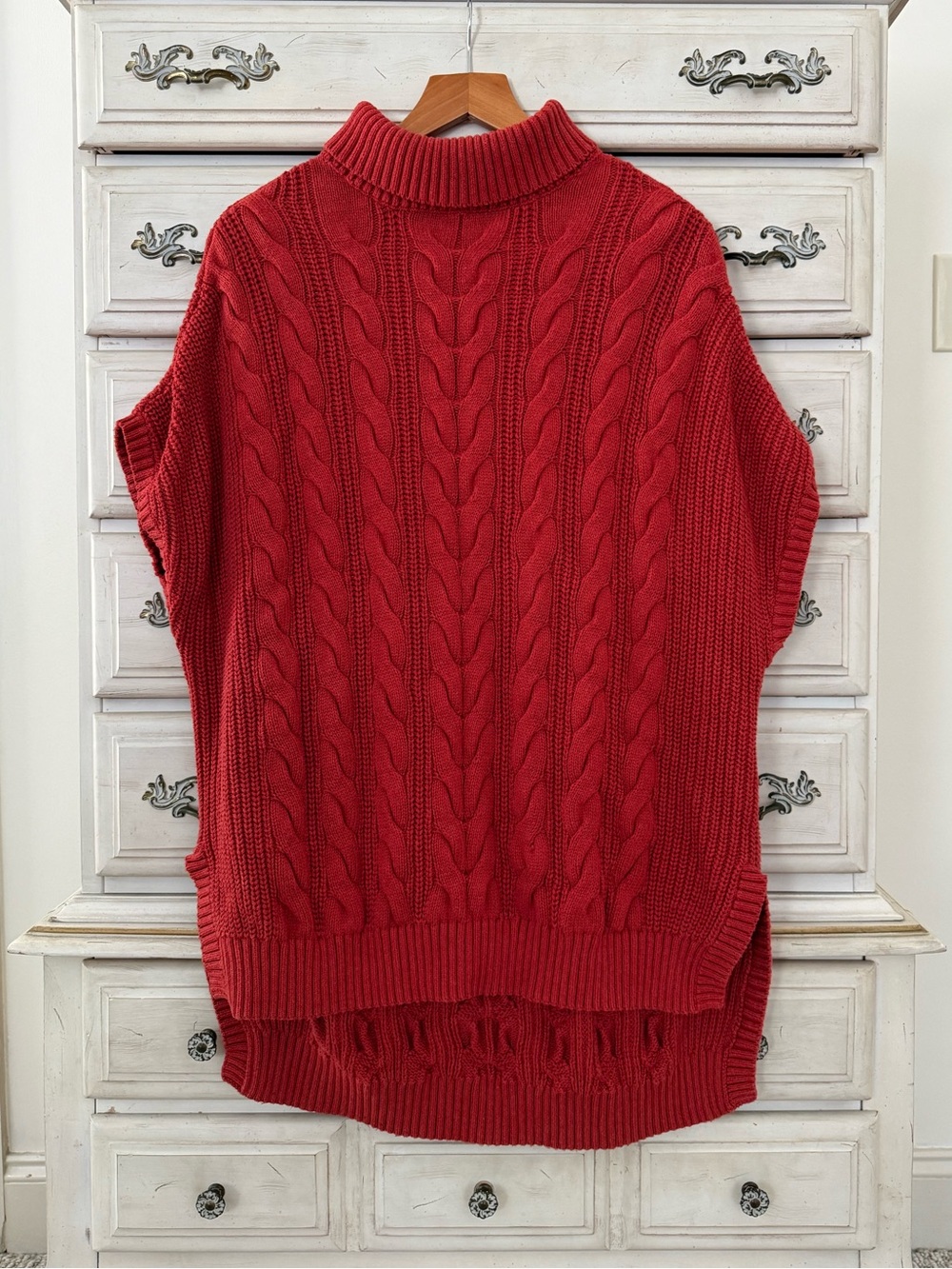 Pact Red Organic Cotton Cable Knit Sweater